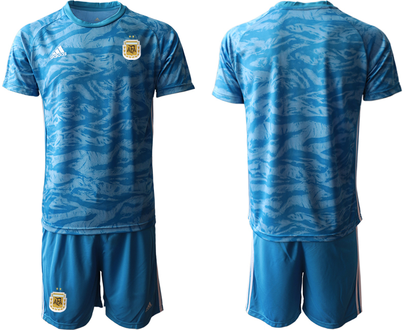 Cheap Men 2021 National Argentina blue goalkeeper blue soccer jerseys